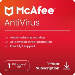McAfee AntiVirus Protection 2024 1 PC (Windows) 1 Year Subscription 