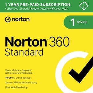 Norton 360 Standard 2024 for 1 Device with Auto Renewal  [PC/Mac Download] - USA/Canada